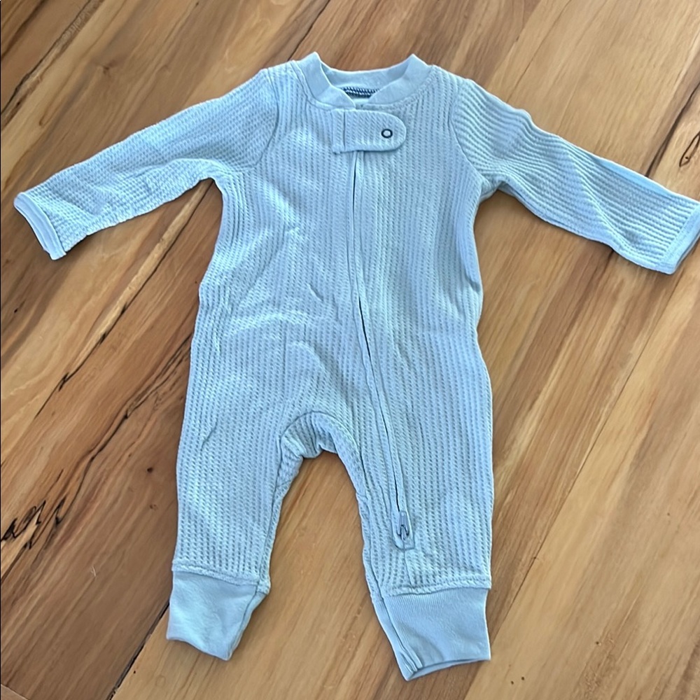 Cloud Island Blue Ribbed Footies One Piece